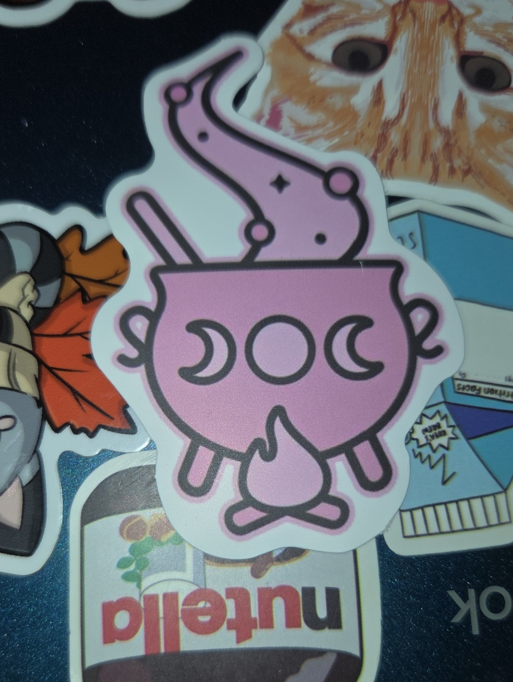 Pink Triple Moon Cauldron Sticker - Home Party Supplies